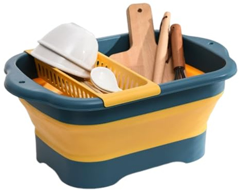 Tktouci Palangana Para Fregadero De Cocina | Plegable Portátil con Desagüe,Artículos De Cocina Para Jardín Camping Baño