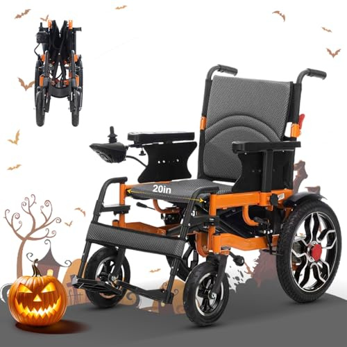 All Terrain Electric Wheelchair,Lightweight Electric Wheelchairs for Adults,25 Miles Foldable Power Wheelchair with Removable Battery,Portable Motorized Wheelchair for Seniors,Travel Size (8005)