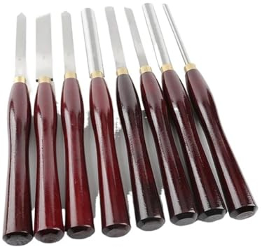 8PCS Woodturning Tools Set Chisel Sharpening Woodworking Carving Beveled Lathe Milling Cutter Hand Tool