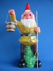 Gartenzwerg Angler mit Eimer Höhe 100 cm Deko Zwerg aus Kunststoff