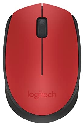 Logitech M171 Kabellose Maus, 2.4 GHz Verbindung via USB-Empfänger, Optischer Sensor, 12-Monate Akkulaufzeit, Für Links- und Rechtshänder, 3 Tasten, PC/Mac - Rot