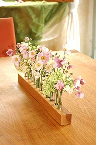 Blumenvase aus Holz und Glas - Blumenwiese