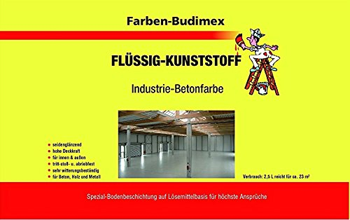 Farben-Budimex Flüssigkunststoff/Industrie-Farbe/Anthrazitgrau RAL 7016/750 ml/zum Versiegeln u. Beschichten von Beton, Holz u. Metall