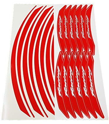 4R Quattroerre.it 10396 Wheel Rim Stripes modulare Klebestreifen für Motorradfelgen, Racing Rot