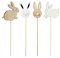 itsisa Blumenstecker aus Holz Hase (4er Set) - Osterdeko, Frühlingsdeko, Osterhase für den Garten, Ostern, Pflanzstecker (Hase)