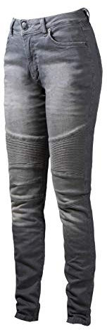 John Doe Betty XTM Motorrad Jeans Damen Stretch mit Protektoren Light Grey 25/34