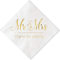 Crisky Wedding Napkins Mr Mrs Gold Cocktail Beverage Dessert Napkins for Wedding Shower Engagement Party Decorations, 100 Pcs, 3-Ply