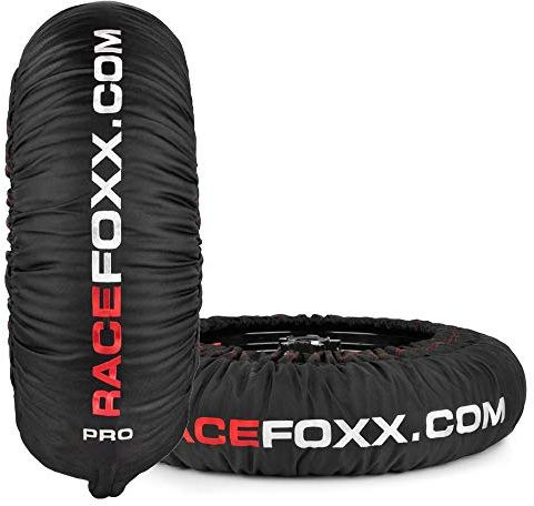 RACEFOXX PRO Reifenwärmer Tyre Warmers 80/100° C Heiztemperatur SUPERBIKE, 120/17 vorne und 180 bis 200/17 hinten Heizdecken Rennsport Motorrad