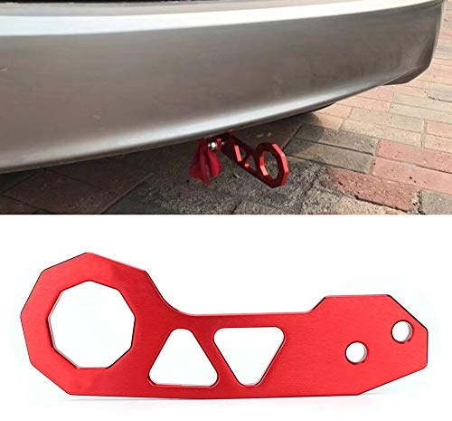 Qiilu Anillo de gancho de remolque de parachoques trasero de aluminio apto para CIVIC INTEGRA EG EK DC DC2