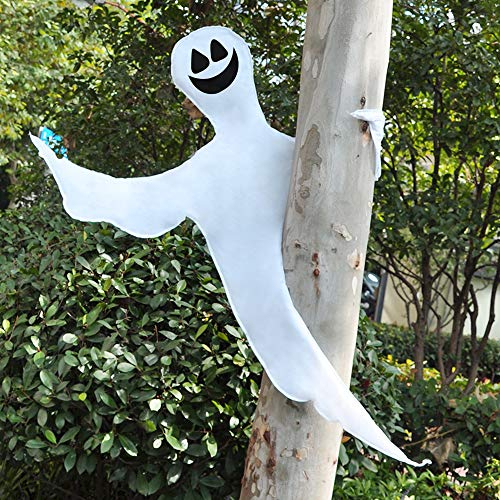 JOYIN Halloween-Gespenst als Baum-Deko, lächelndes Geister-Design, zur Dekoration im Freien, für Grünflächen, Partys