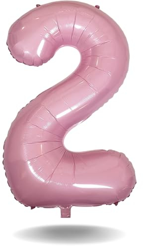 DIWULI Palloncino Compleanno Numero 2 XXL Rosa Decorazione