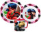 Ladybug Miraculous Set für Essen und Schule aus Kunststoff, wiederverwendbar, Ladybug Miraculous (1 Teller, 1 Tasse mit Griff, 1 Schüssel)