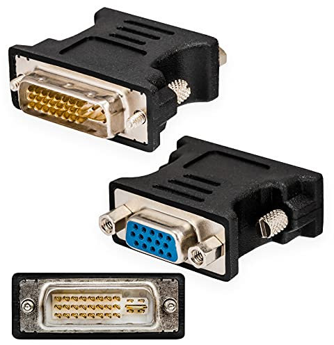 DVI-I zu VGA 24+5 Adapter Stecker Buchse passiver Monitoradapter D-SUB Analog DVI-I-Stecker 24+5 / VGA-Buchse Dual-Link Weiche Anschuss für Monitor TFT PC Beamer Computer Grafikkarte