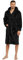 Snuggaroo Mens Soft Fleece Hooded Dressing Gown - Black/Black - 2XL