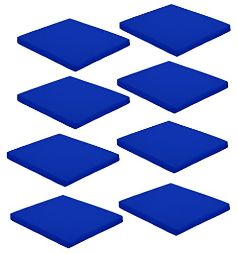 Gardenista Stuhlkissen 44 x 50 x 5 cm - Polsterauflage Auflage für Stühle/Rattanstühle Stuhlauflage mit Schleifenbändern -Wasserresistent Indoor Outdoor Sitzkissen für Gartenstuhl (Blau, 8)