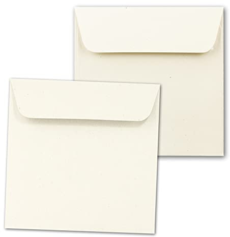 ARTOZ 50x quadratische Briefumschläge - Farbe: tortilla (creme/Eierschalen) - 16,0 x 16,0 cm - mit Haftklebung und Abziehstreifen - Serie Greenline