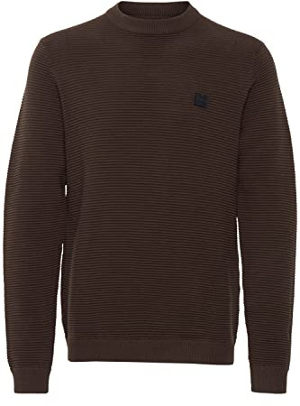 !Solid SDValencia Pullover Herren Strickpullover Feinstrick Pullover mit Rundhalsausschnitt und Struktur Strick, Größe:S, Farbe:Slate Black (190814)