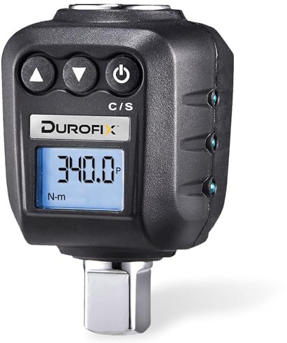 Durofix RM602-4A 1/2” Digital Torque Adapter (34-340 Nm) with Buzzer, LED Flash Notification, Protective Case & ISO 6789 Standards with Certificate of Calibration