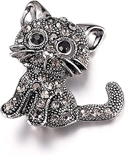 Tbkoly Accessoires-Set Schalnadeln Brosche, Abzeichen, Katze Brosche Pin Retro Strass Anstecknadel Kätzchen Brosche Anstecknadel Ansteckbrosche Kristall Katze Brosche Damen Kätzchen Brosche Silber