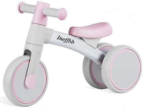 Ineffbb Kinder Laufrad für 1-2 Jahre, Kleinkind Fahrrad Ride On Spielzeug Baby Lauflernhilfe mit 3 Rollen für 10-24 Monate Baby, Erstes Rutschrad ohne Pedale für Jungen Mädchen als Geschenke