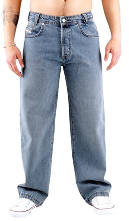 Picaldi Zicco 474 Herren Jeans | Wide Fit Straight Leg | Baggy Fit Hose | Locker geschnitten | Washed Greyblue Denim
