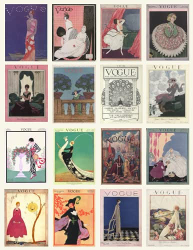 Notebook - Lined - 8.5x11 in - 120 pgs - Vintage Vogue: Notebook, Journal, Diary, Composition Book, Planner | Beige | Vintage Vogue Cover Collage