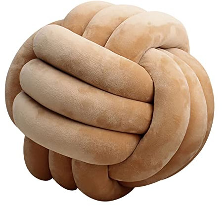 GYCS Weiche Knoten Ball Kissen Knoten Kissen knotenkissen Bett Gefüllte Kissen Wohnkultur Kissen Ball Plüsch Bett deko Werfen gut gut abgedichtet-Padded,Camel,22cm