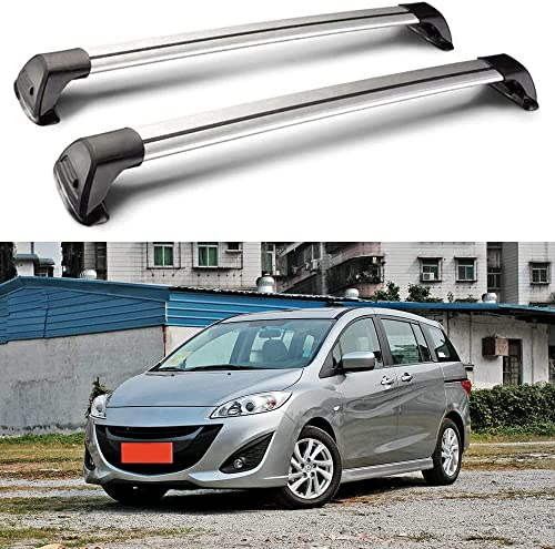 HALLEH 2 Stück Dachreling Dachgepäckträger, für Mazda 5 MVP 2010-2021 Auto Aluminium Querträger Dachträger DachbüGel Gepäckträger Zubehör