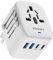 VOOMY Adaptateur de Voyage Universel pour Plus de 170 Pays, Europe États-Unis, Mexique, Australie, Adaptateur de Voyage Universel avec 2 USB-C et 2 USB-A
