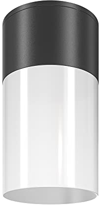 Moderner Deckenstrahler Willis Außen Schwarz-Weiß, Aluminium und Kunststoff, IP54, für 1 x E27 exkl.- Perfekt für Eingangsbereich, Treppenbeleuchtung, Hallenbeleuchtung, Fassaden, Terrassen, Gärten