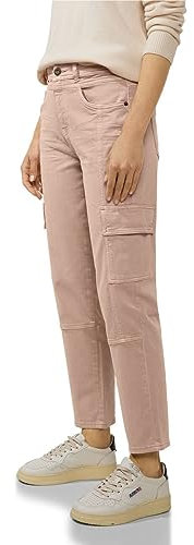 Street One A376783 Pantalon Cargo en Jean, Soft Legend Rose Washed, 33W x 28L Femme