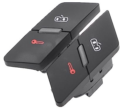 X AUTOHAUX 1 Pair Central Door Lock Switch Button Cover NO.4FD9621075PR for AUDI A6 2005 2006 2007 2008 2009 2010 2011 Front Left Right Black