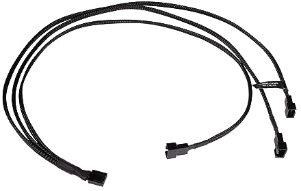 ALPHACOOL 18681 - Divisor en Y de 4 pines a 3 pines PWM de 60 cm, cable Modding negro