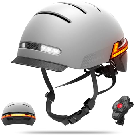 LIVALL Casque de Vélo Bluetooth avec Lumières LED, Clignotants, avec Microphone et Haut, Casque de Vélo Intelligent avec Télécommande, Alarme SOS, Parleur, Homme et Femme Adultes