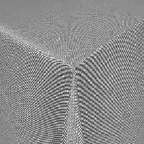 Tischdecke Stoff einfarbig Damast Uni-Design Jacquard Robust, Pflegeleicht und Strapazierfähig eckig 100x100 cm Grau