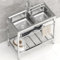 Lavello commerciale in acciaio inox 304 a 2 scomparti, autoportante, per garage, ristorante, cucina, lavanderia, all'aperto