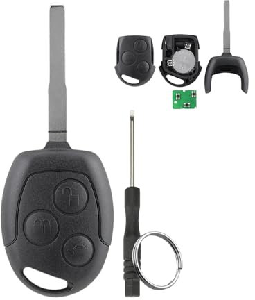 GZXNKEY 433MHZ 4D63 Chip for Ford Car Remote Key for Ford Focus Fiesta S-Max C-Max Galaxy Mondeo Car Key 3 Buttons with HU101 Blade Screwdriver Key Ring