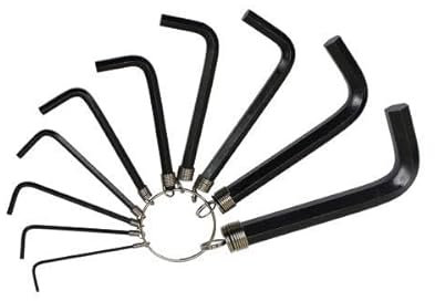 VEWERK 10PC Metric Allen Hex Key Set On Keyring 1.5-10mm 1626