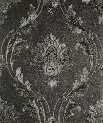 Exclusive Boutique Sparkle Black Damask Wallpaper SW1418