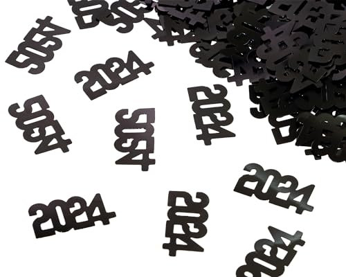 ONLYKXY Silvester Tischkonfetti Glitzer Tischdeko Streusel Streusel Konfetti Deko für Silvester Party Konfetti Folie Thema Thanks Giving Scatter Bless Confetti (2024, Schwarz)