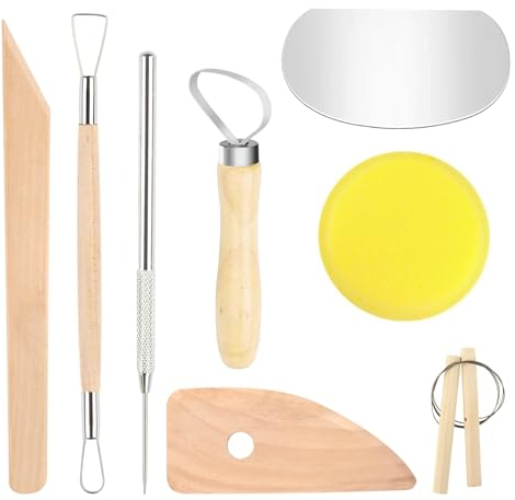 Ceramica para Modelar Herramientas, Adultos Arcilla de Esculpir Herramientas, Herramientas Arcilla, Herramientas De Escultura, Kit Ceramica Principiantes para DIY Arte Cerámica Escultura (8PCS)