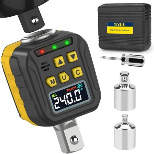 YIYEIE - 1/2 Digital Torque Adapter, 17-340Nm, Color LCD Display, Digital Torque Wrench Adapter with ±2% Accuracy, Wrench Calibration Tool