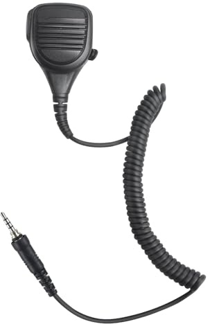 Renastar Vx6r Ham Radio Ptt Shoulder Mic Vx-6r Speaker Microphone Accessories for Yaesu vx 6r 7r vx-6 vx-170 vx-120 ft-270 for Standard Horizon hx210(IP67 Waterproof,3.5mm Threaded Jack) (Black)