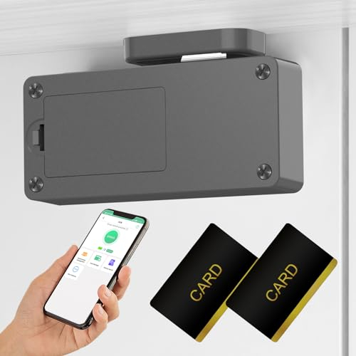 Eseesmart Serrure électronique RFID, pour tiroir, sans clé, application Bluetooth, sécurité enfant, armoire, verrous cachés, gris