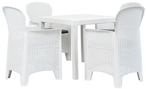 DYRJDJWIDHW aufblasbares Sofa,bodensofa,palettenmöbel,5-TLG. Garten-Essgruppe Kunststoff Weiß Rattan-OptikGeeignet für Garten, Swimmingpool, Wohnzimmer, Terrasse