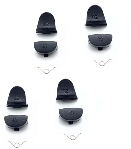2 Pair R2 R1 L2 L1 Replacement Trigger Buttons + Springs Compatible with PS4 Pro Controller JDS-001 JDS-011 Controllers Replacement Parts