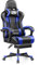 OneGame Gaming Stuhl mit Fußstütze, höhenverstellbar Computer Gamer Stuhl hohe Rückenlehne bequem, ergonomische Home Office Bürostuhl 200KG, Blau