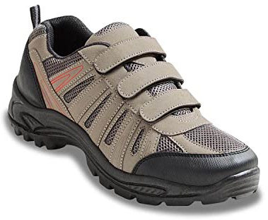 Chums Men's Walking Shoes Wide Fitting with Triple Strap Touch Fastening Grey 10 UK