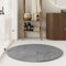 WECONhome Basics - Eleganter Badteppich – rutschfest, waschbar und super weich – Ideal für EIN modernes Bad - Emil (90 cm rund, grau)