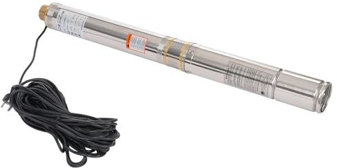 Tiefbrunnenpumpe Edelstahl Tauchpumpe, 750W 1HP Wasserpumpe Tauchdruck Pumpe Brunnenpumpe 2850r/min Fördermenge 6300L/h 8.8 * 91cm/3.46 * 35.83in